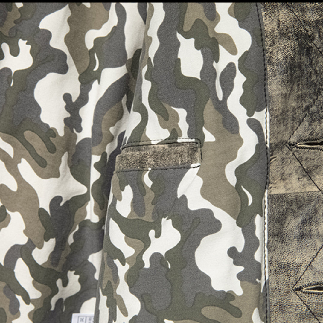 Leather Camo Jacket