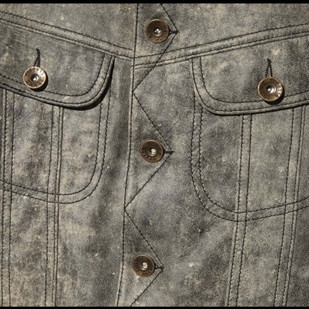 Leather Camo Jacket