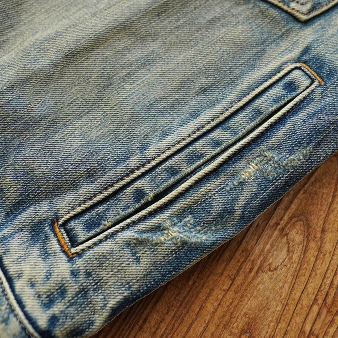 Patchwork Cargo Denim Jacket