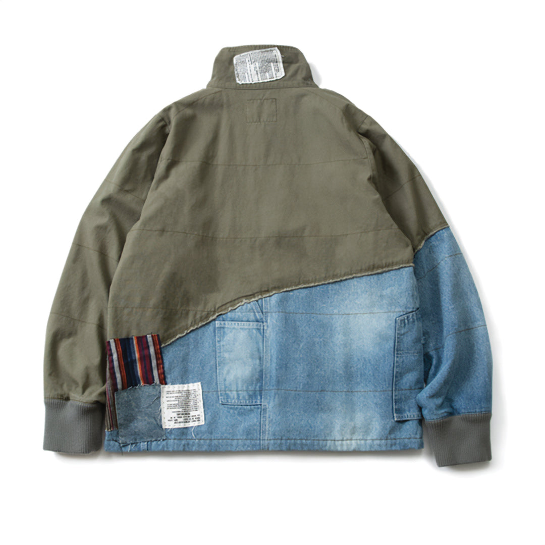 Patchwork Cargo Denim Jacket