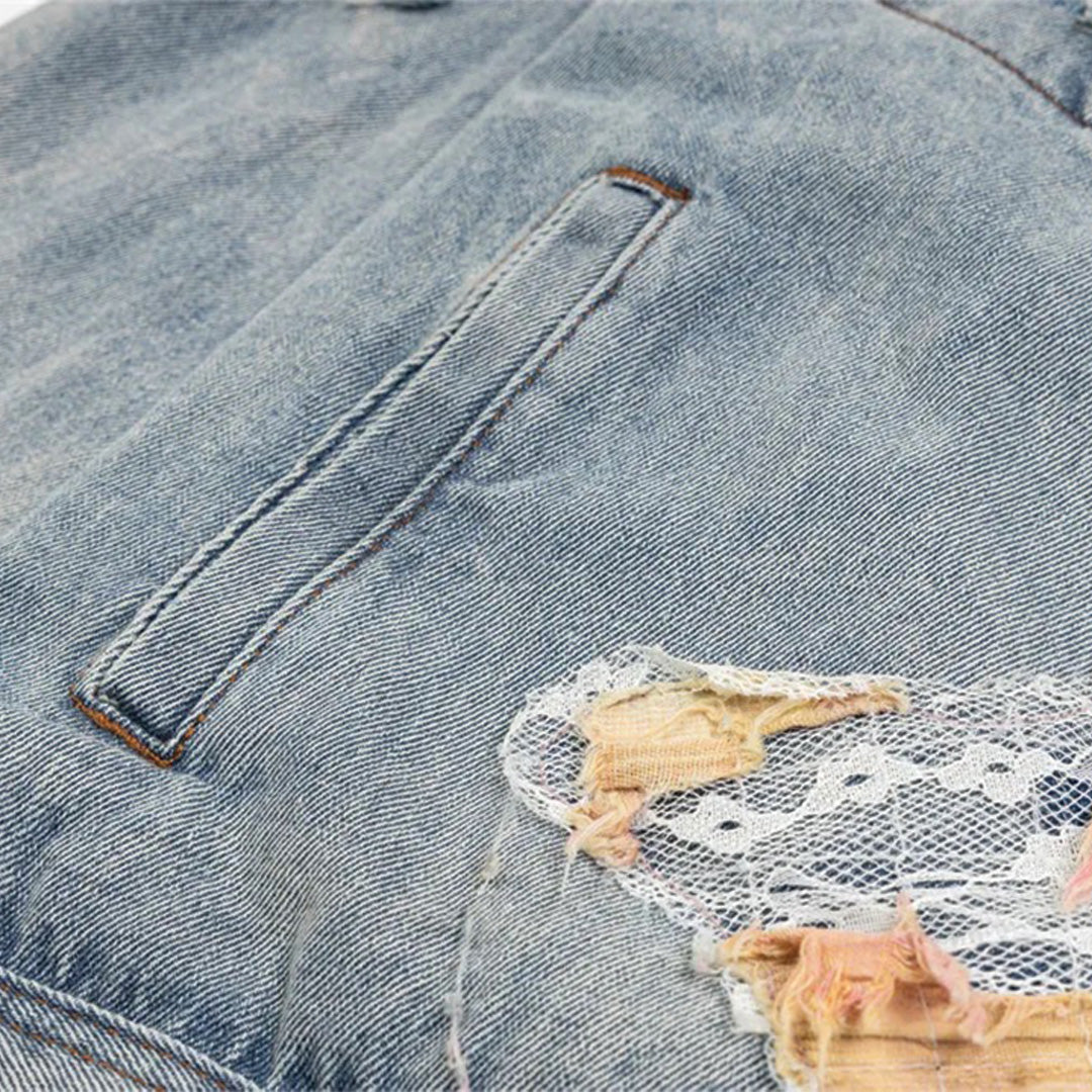 Patchwork Cargo Denim Jacket