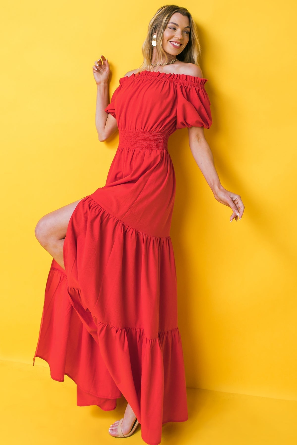 "OUT IN THE COUNTRY" Woven Maxi Dress
