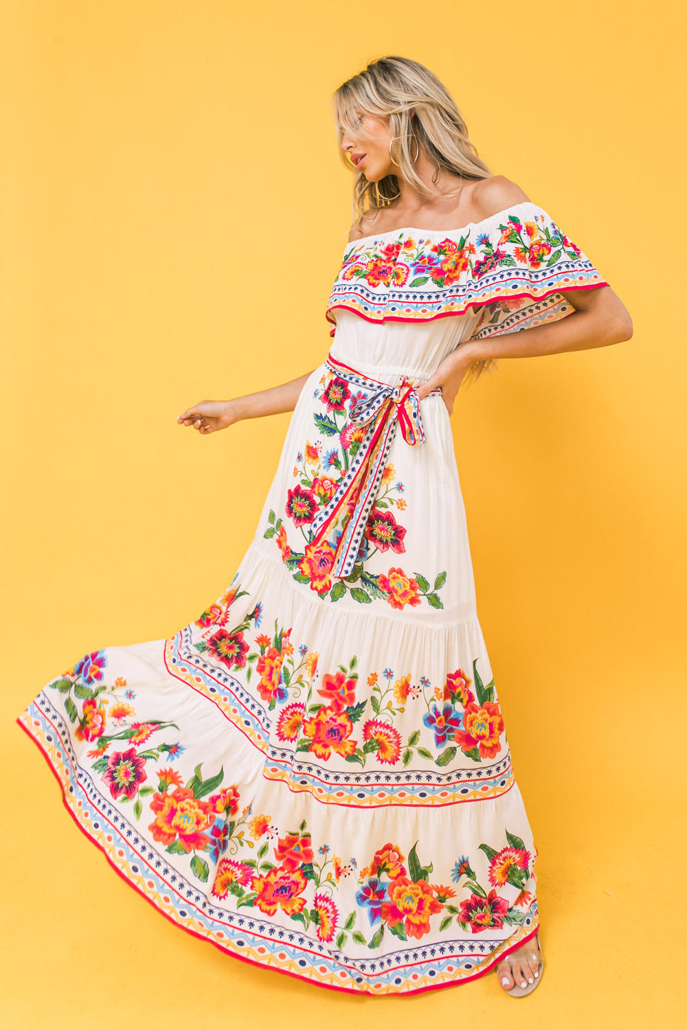 Poetic Love Print Maxi Dress