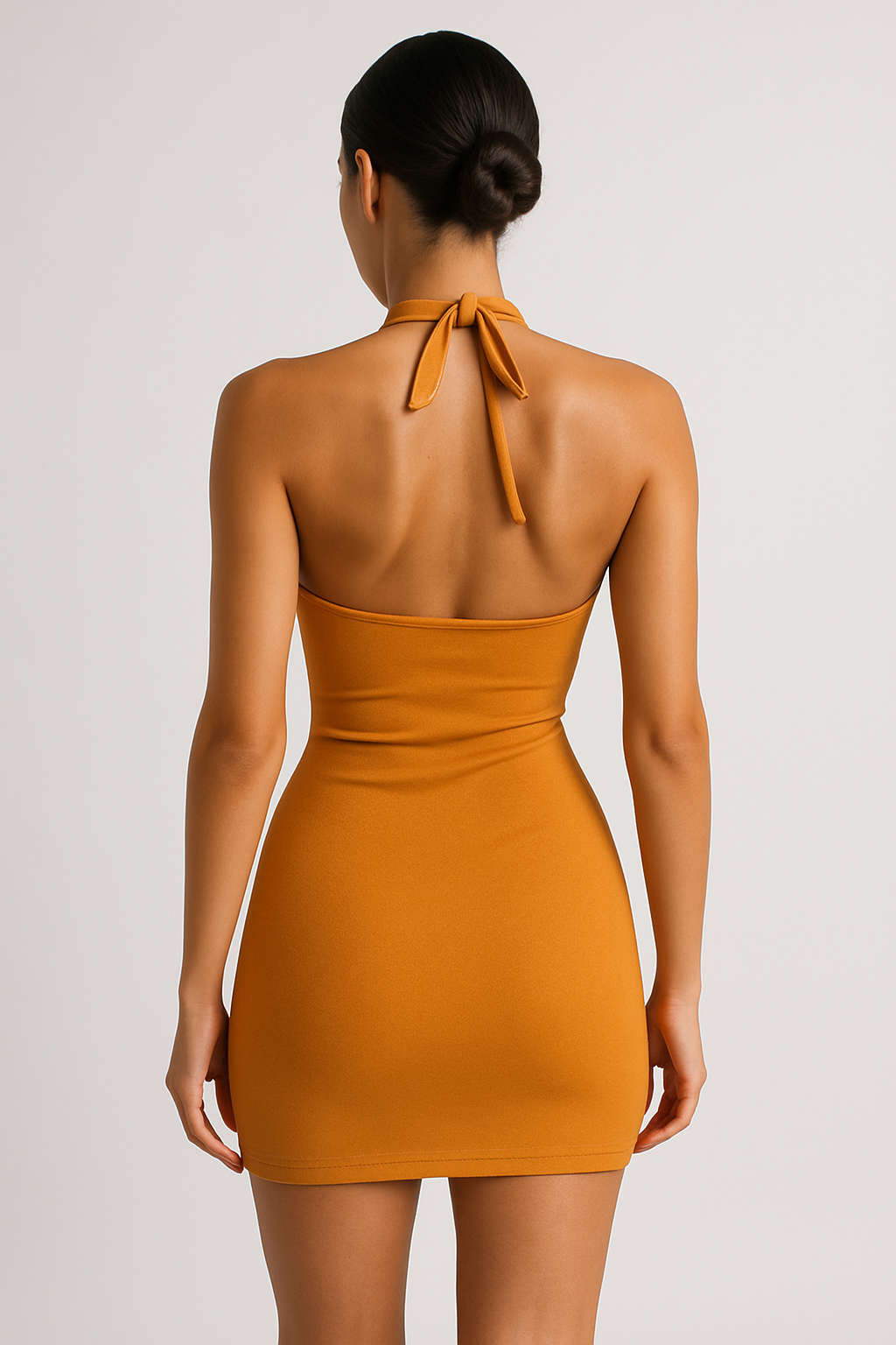 Golden Hour Halter Mini Dress - Back View