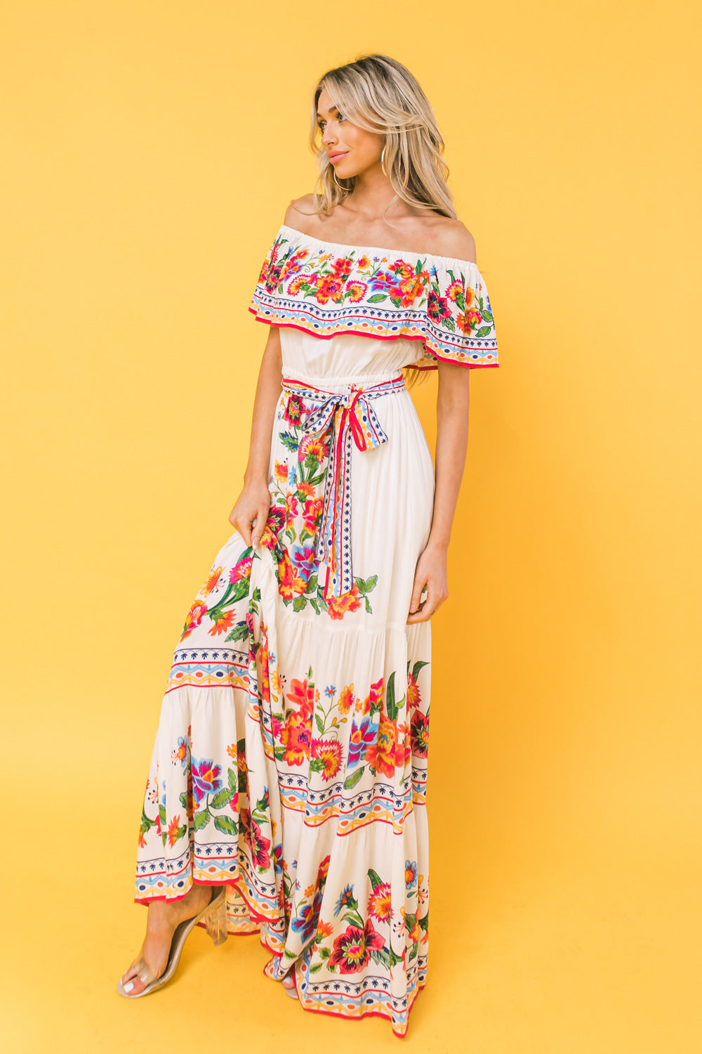 Poetic Love Print Maxi Dress
