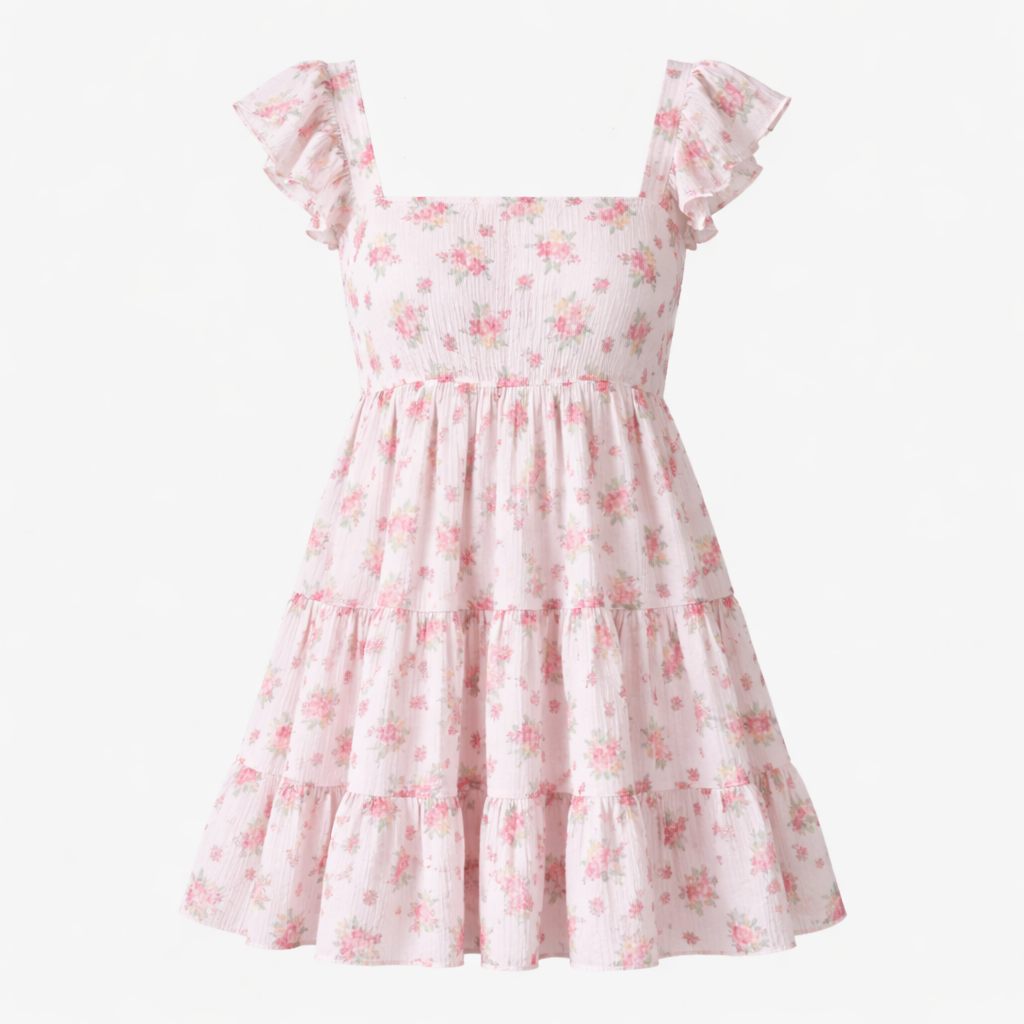 Women’s Floral Smocked Mini Dress - Short Length